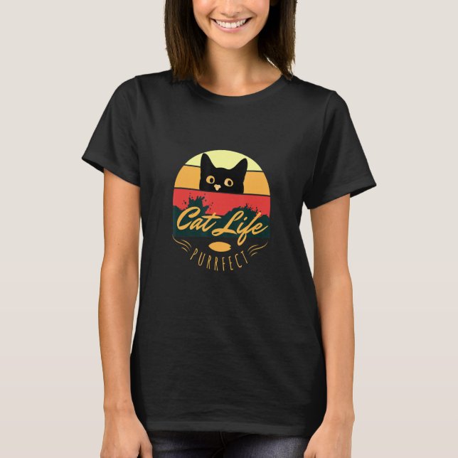 T-shirt La Vie Du Chat Est Ciblée (Devant)