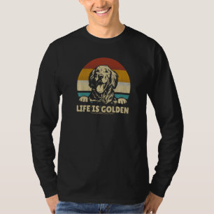 T-shirt La vie du chien Retriever doré est dorée rétro vin