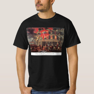 T-shirt La vie d'un pompier, pompiers vintage luttant cont