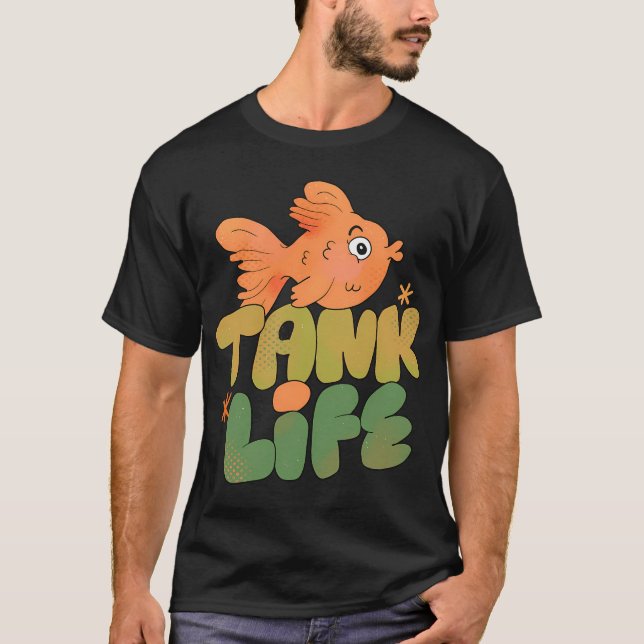 T-shirt La vie en aquarium (Vert) (Devant)