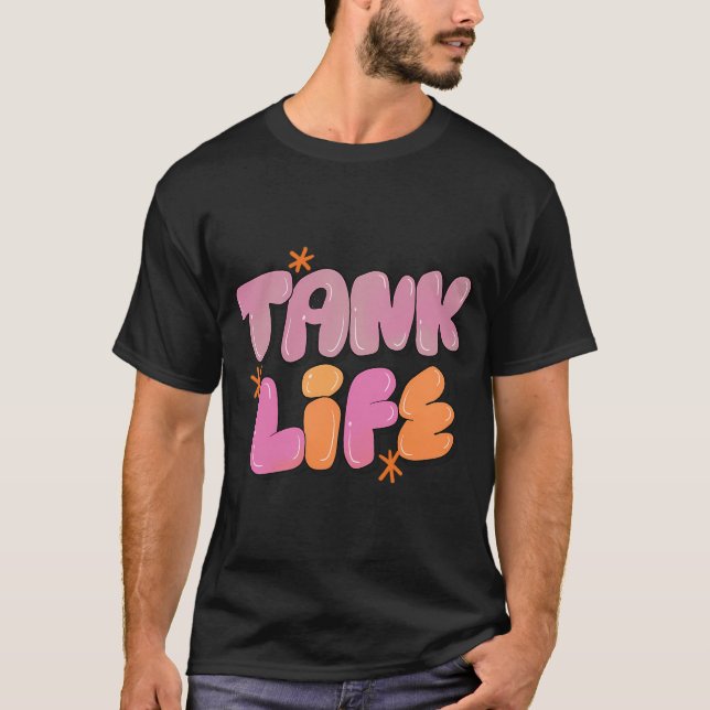 T-shirt La vie en aquarium (Violet) (Devant)