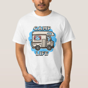 T-shirt La vie en camping Camionnette rétro