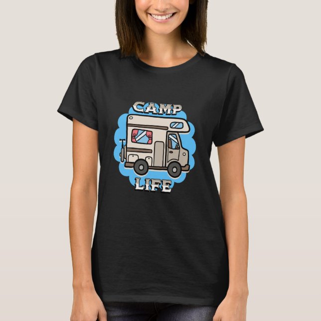 T-shirt La vie en camping | Camionnette rétro (Devant)