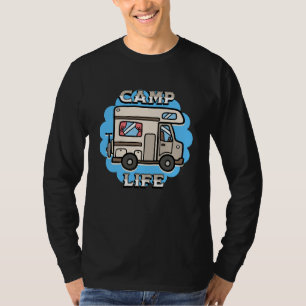 T-shirt La vie en camping-car   Camper rétro