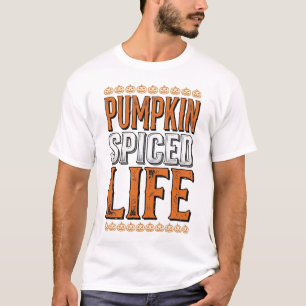 T-shirt La vie épicée de citrouille Typographie Halloween 