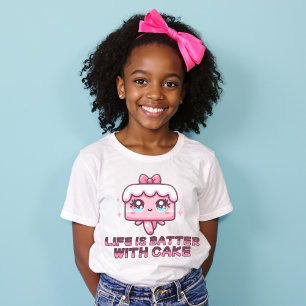 T-shirt La vie est Batte avec Cake Cute Punny Fun Shirt
