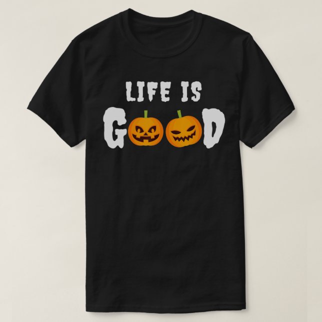 T-shirt La vie est bon Citrouille Cool Costume Halloween T (Design devant)
