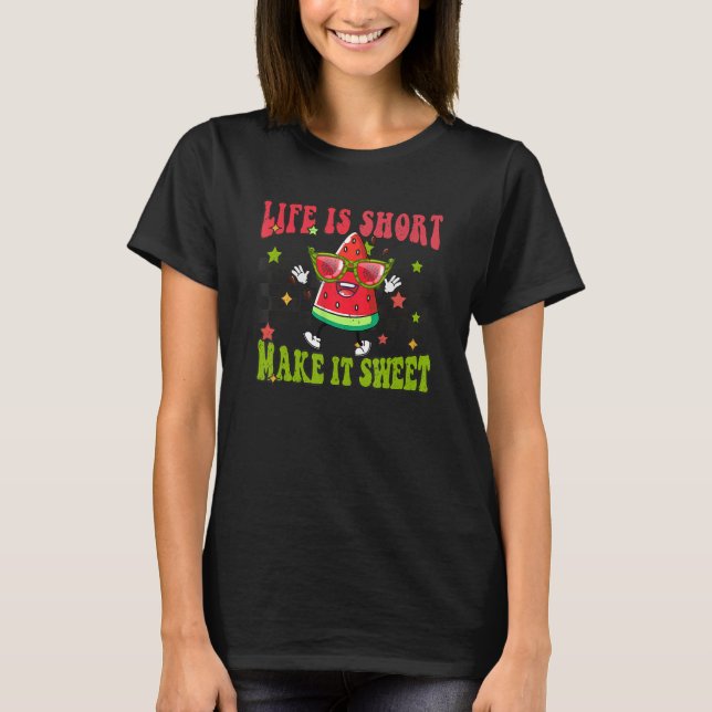 T-shirt La Vie Est Courte Faites-Le Doux Citation De Pastè (Devant)