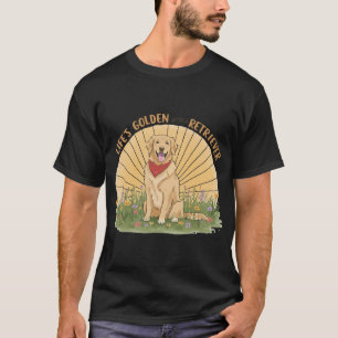 T-shirt La vie est dorée avec un retriever mignon - design