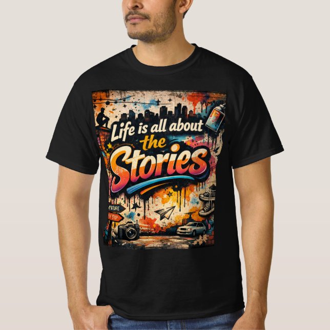T-shirt "La vie est faite d'histoires" (Devant)
