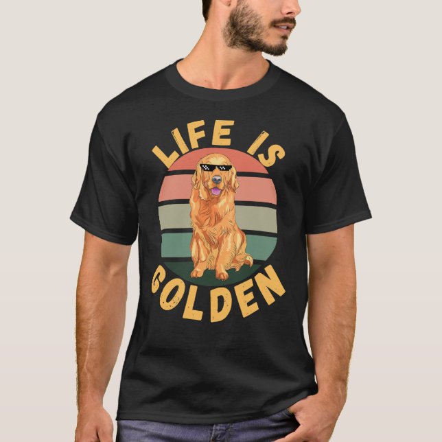 T-shirt La vie est Golden Retriever Chien Thug Vie (Devant)