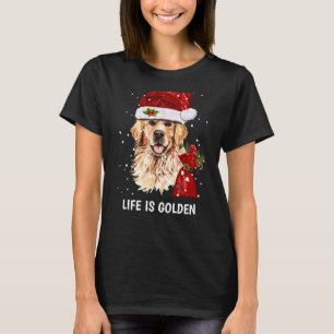 T-shirt La vie est Golden Retriever Dog Noël