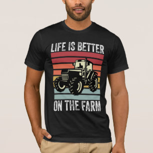T-shirt La vie est meilleure à la ferme - Amoureux de l'ag