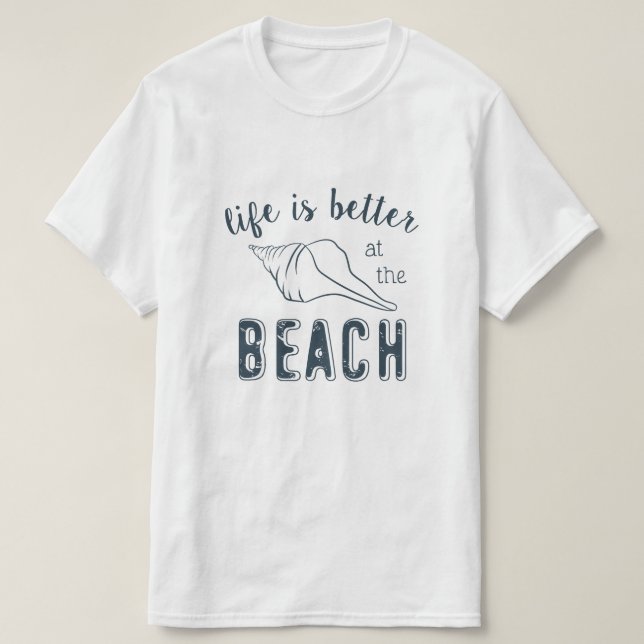 T-shirt La vie est meilleure à la plage (Design devant)