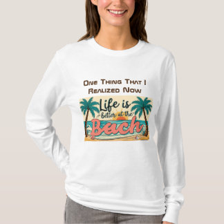 T-shirt La vie est meilleure à la plage couleur noir T-Shi