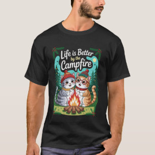 T-shirt La vie est meilleure au camp avec des guimauves ch
