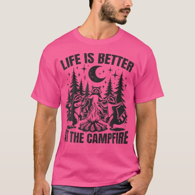 T-shirt La Vie Est Meilleure Au Camping Campin De Campfire (Devant)