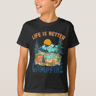 T-shirt La vie est meilleure au feu de camp camping vintag