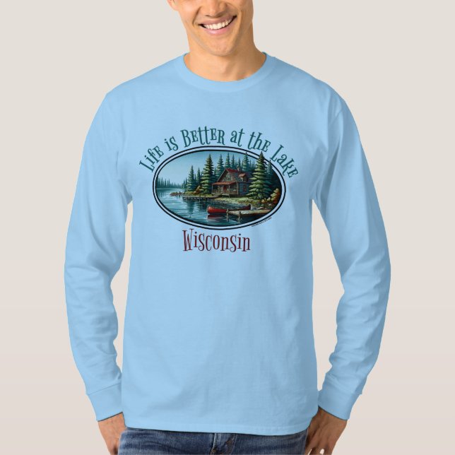 T-shirt La vie est meilleure au lac (Devant)