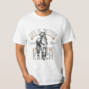 T-shirt La vie est meilleure au ranch
