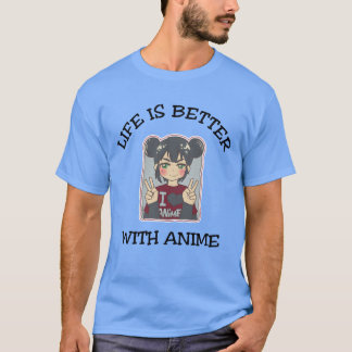 T-shirt La vie est meilleure avec Anime rétro