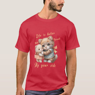 T-shirt La vie est meilleure avec des amis de votre côté g