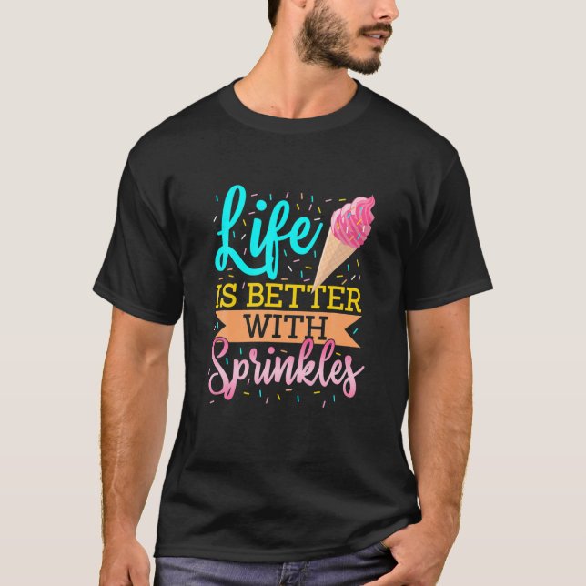 T-shirt La Vie Est Meilleure Avec Des Épingles De confiser (Devant)