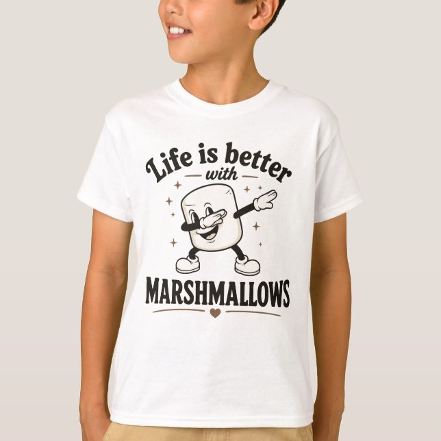 T-shirt La vie est meilleure avec des marshmallows (Devant)