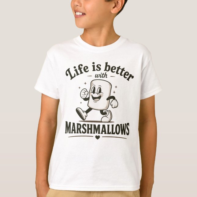 T-shirt La vie est meilleure avec des marshmallows (Devant)