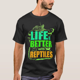 T-shirt La vie est meilleure avec des reptiles Léopard Gec
