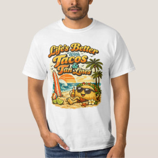 T-shirt La vie est meilleure avec des tacos et des lignes