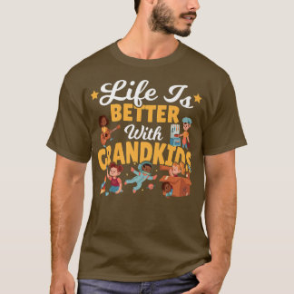 T-shirt La Vie Est Meilleure Avec Grand-Enfants Grand-Mère