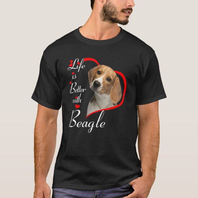 T-shirt La vie est meilleure avec le Beagle (Devant)