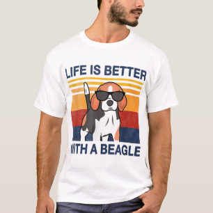 T-shirt La vie est meilleure avec le Beagle Vintage Dog De