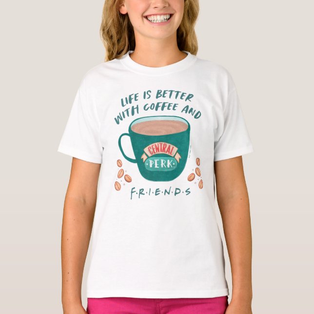T-shirt La vie est meilleure avec le café et les amis™ (Devant)