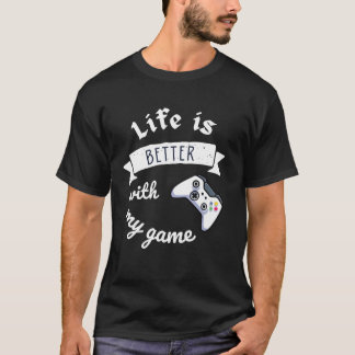 T-shirt la vie est meilleure avec mon ami au design de jeu