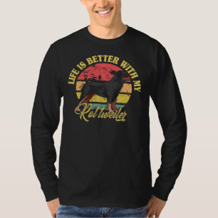 T-shirt La Vie Est Meilleure Avec Mon Rottweiler Cute Rott