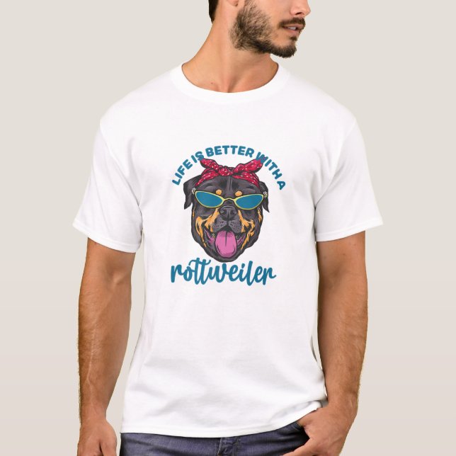 T-shirt La Vie Est Meilleure Avec Un Amoureux De Chien Drô (Devant)