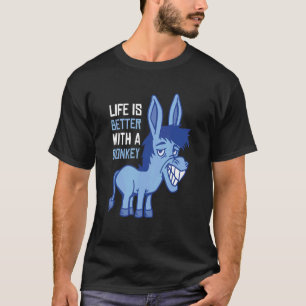 T-shirt La vie est meilleure avec un âne Âne Mini Cheval