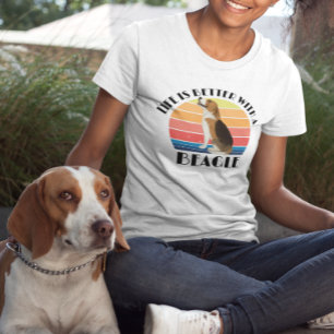 T-shirt La vie est meilleure avec un chien Beagle Retro Su
