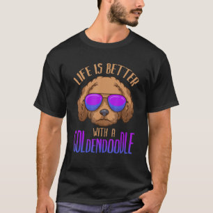 T-shirt La Vie Est Meilleure Avec Un Chien De Doodle Gourm