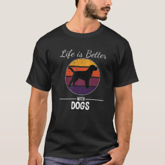 T-shirt La Vie Est Meilleure Avec Un Chien Et Un Chiot Drô