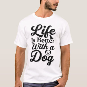 T-shirt La vie est meilleure avec un chien Vintage Pet Lov