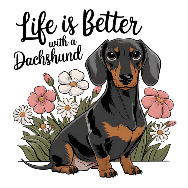 T-shirt La vie est meilleure avec un Dachshund (Créateur téléchargé)