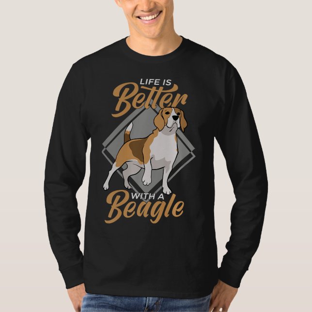 T-shirt La Vie Est Meilleure Avec Un Éleveur De Chien Beag (Devant)