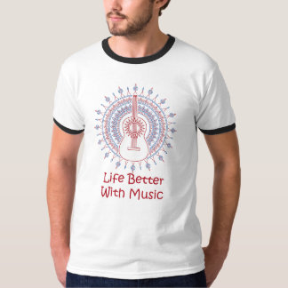 T-shirt La vie est meilleure avec un hippie de la musique