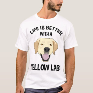 T-shirt La Vie Est Meilleure Avec Un Laboratoire Jaune