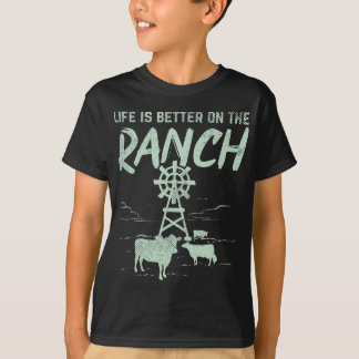 T-shirt La Vie Est Meilleure Dans Le Ranch