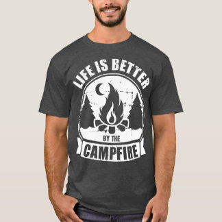 T-shirt La vie est meilleure grâce au camping-pompiers