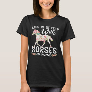 T-shirt La Vie Est Meilleure Pour Les Fermières À Cheval